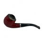 CACHIMBO SEMI-CURVO FRISADO – VERMELHO VERNIZ COM TOPO METÁLICO E ANEL PRATEADO