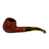 CACHIMBO SEMI-CURVO COMPACTO – MADEIRA TRADICIONAL COM PITEIRA ACRÍLICA ÂMBAR