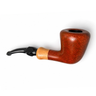 CACHIMBO RETO - MADEIRA AVERMELHADA COM MARFIM