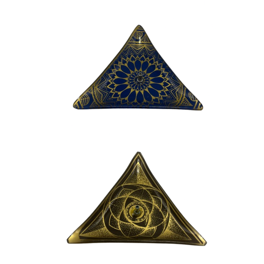 INCENSÁRIO PRATO DE VIDRO TRIANGULAR PREMIUM (Escolha o Modelo)