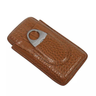 CASE PORTA CHARUTO EM COURO TEXTURA DRAGÃO (3 CHARUTOS) – MARROM CONHAQUE