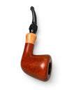 CACHIMBO RETO - MADEIRA AVERMELHADA COM MARFIM