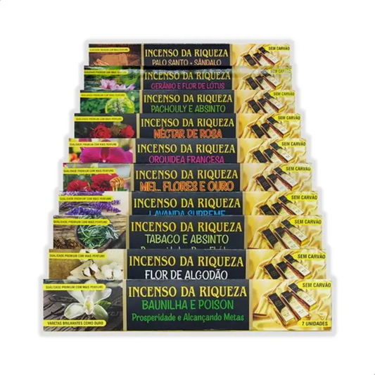 INCENSO DA RIQUEZA 7 VARETAS (Escolha o Aroma)